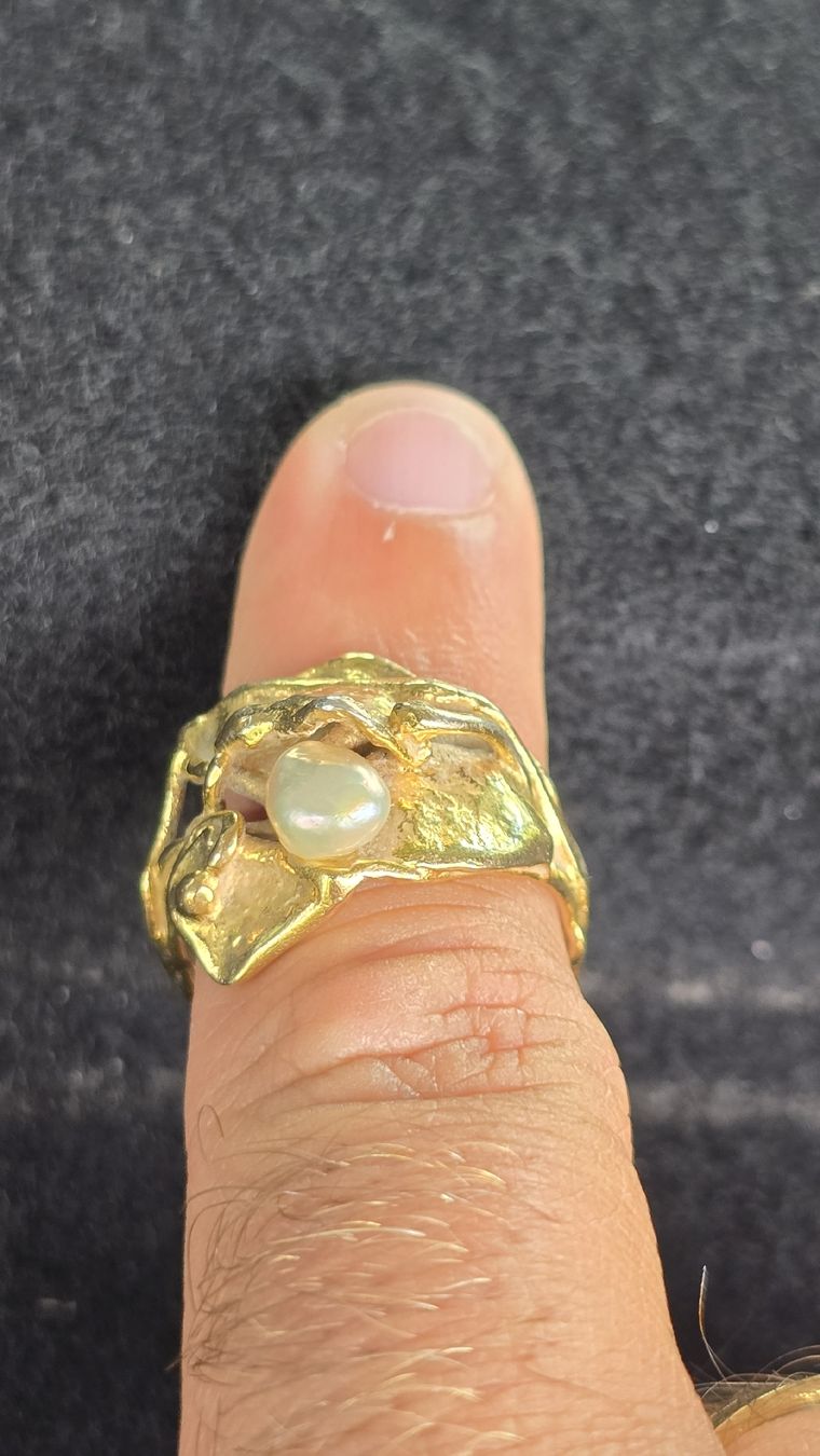 Ringe: Bague or et argent 0.925 vermeil perle – Gebraucht aus Cressier NE von Oldwatch94 6