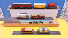 V200- Guss Lokomotive HO, analog mit 6 Märklin Güterwagen