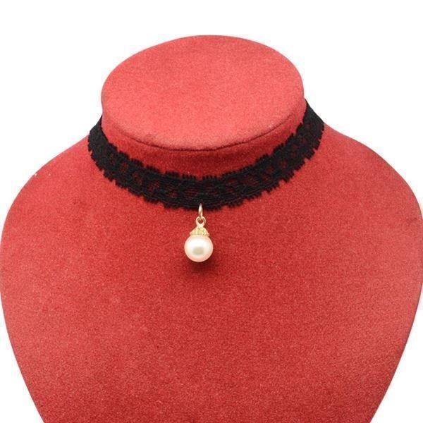 Catenine: Kette gotisch schwarz Spitze mit Perle – Nuovo e nell'imballaggio originale da Alpnachstad venduto da perlengaby 1