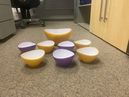 Schalen Set 8-teilig gelb/lila neuwertig