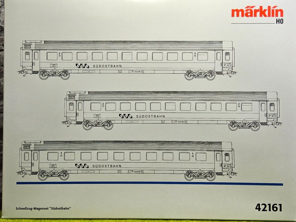 Märklin Trains électriques: Märklin 42161 __ SOB Schnellzug Wagenset _ Südostbahn _ H0 – D'occasion à Rüti ZH par ModellArt