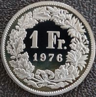 1 Franken 1976 pp / aus Münzsatz / in einer Münzkapsel