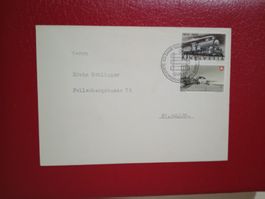 Sonderstempel auf Brief 100 Jahre Schweizer Bahn 1947