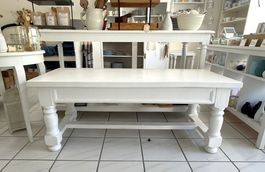 Massiver Beistell-Tisch, weiss lackiert - TOP