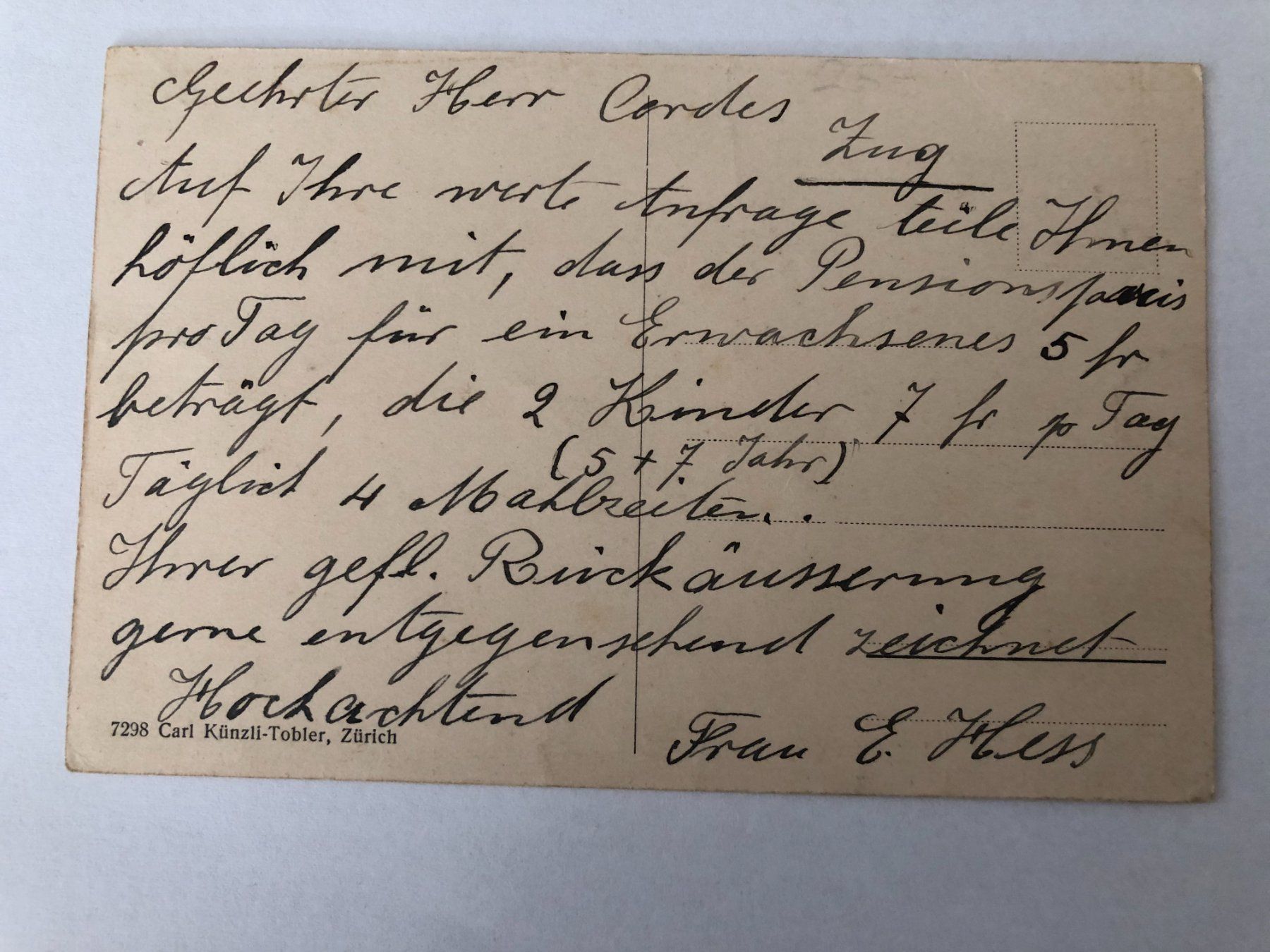 Cartoline postali: Krinnen ob Wald  - Pension Glärnischblick – Usato da Pfäffikon ZH venduto da Waltoversand 1