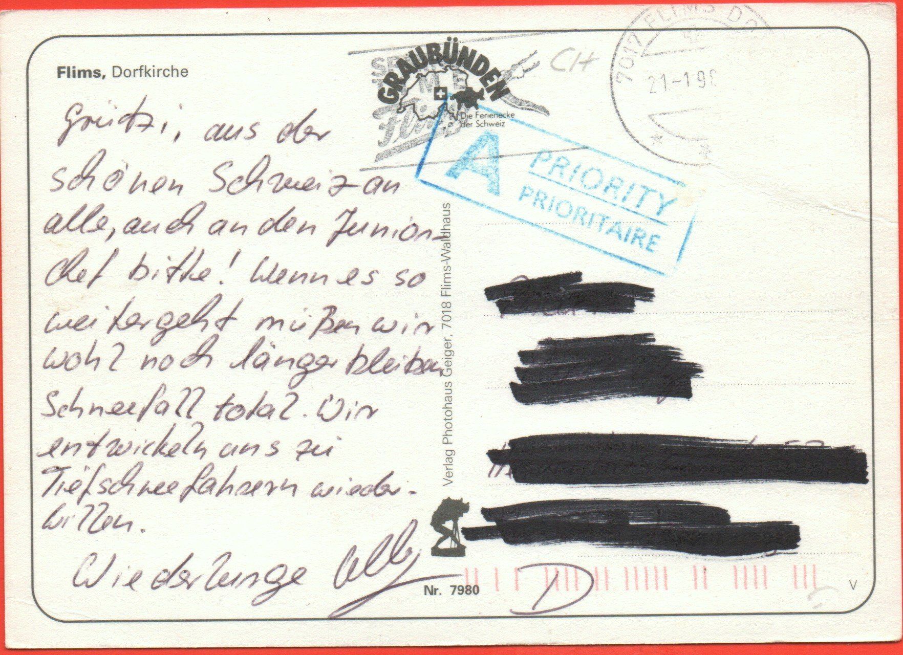 Cartes postales: FLIMS Dorfkirche – D'occasion à Jona par philajona 1