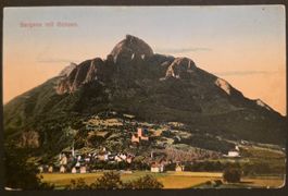 Schweiz Ansichtskarte 1912 Sargans Gonzen an Postmeisterin O