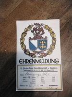 Carte de tir / Ehrenmeldung 1936 Kleinkaliber.  Schlieren 