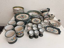 Vintage Italienische Keramik Geschirrset Deruta S. Gimignano