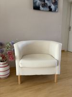 Cocktailsessel cremeweiss (+ gratis Hocker), guter Zustand