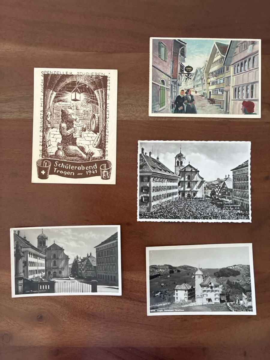 Ansichtskarten: 10 Ansichtskarten Schweiz von Trogen AP. A – Gebraucht aus Oftringen von Cla.vD.74