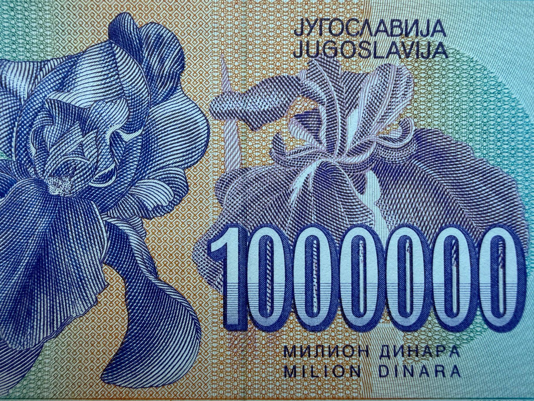Banconote: ***RAR - Belgrad 1993 - 1000000 Dinara UNC - Iris Blume – Nuovo e nell'imballaggio originale da Pfäffikon SZ venduto da Sieben77 4