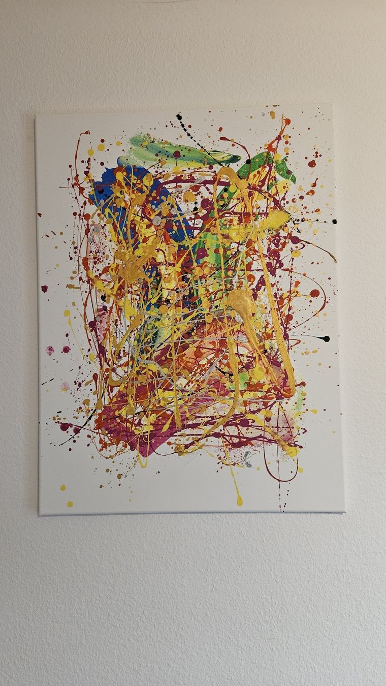 Dipinti: Peinture abstraite multicolor multicolore signée  – Nuovo (secondo la descrizione) da Le Locle venduto da fab_c9hh
