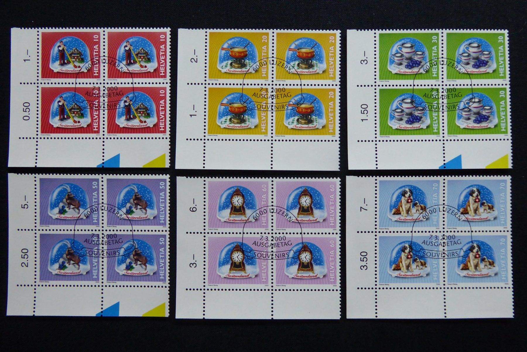 Tutti i francobolli: (V614) 2000: Zst. 990 - 995 ET ʘ – Usato da Basel venduto da scholle50