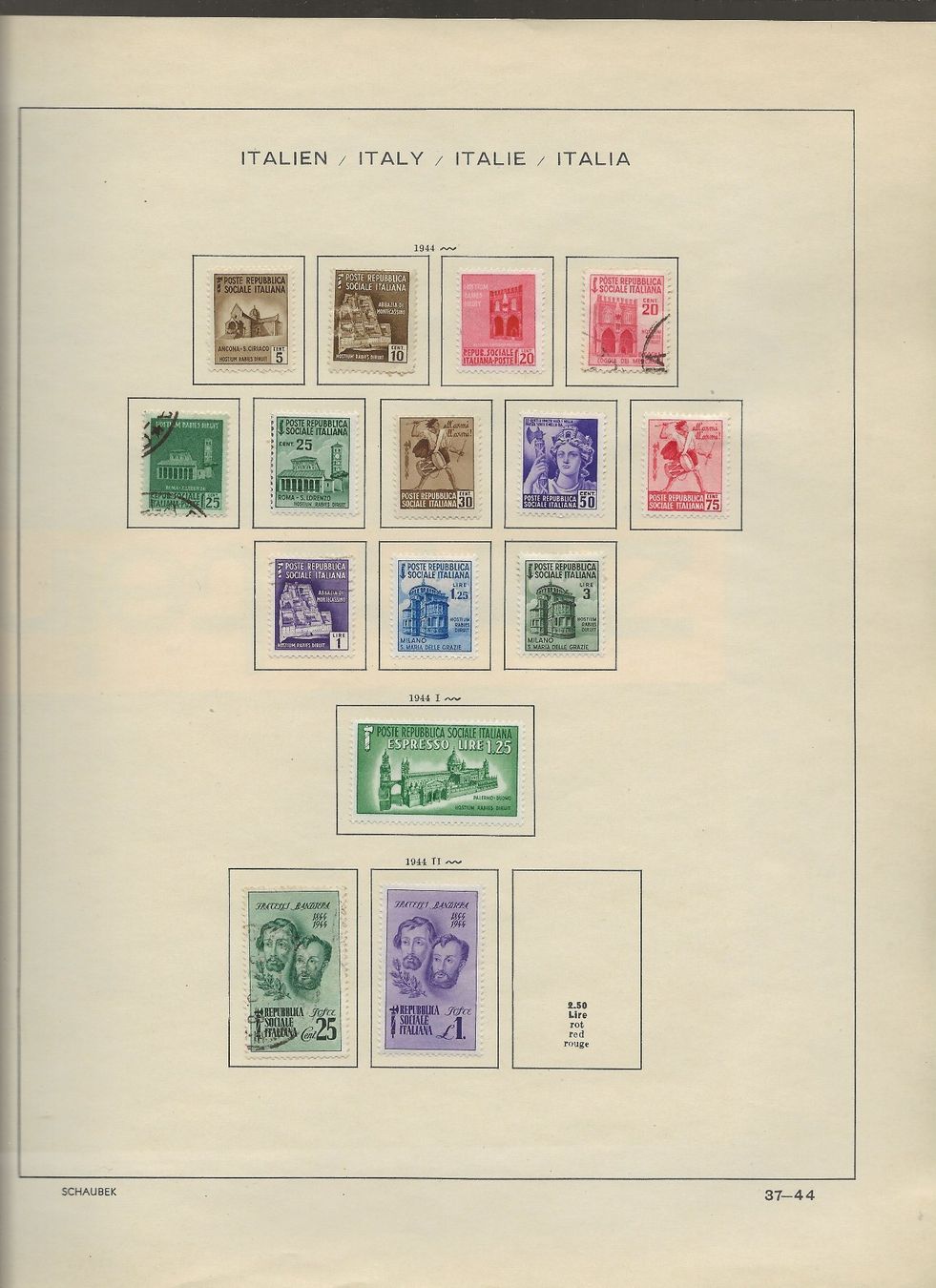 Alle Briefmarken: Marken Italien 1938 bis 1947 – Gebraucht aus Au ZH von xelagreb01 5