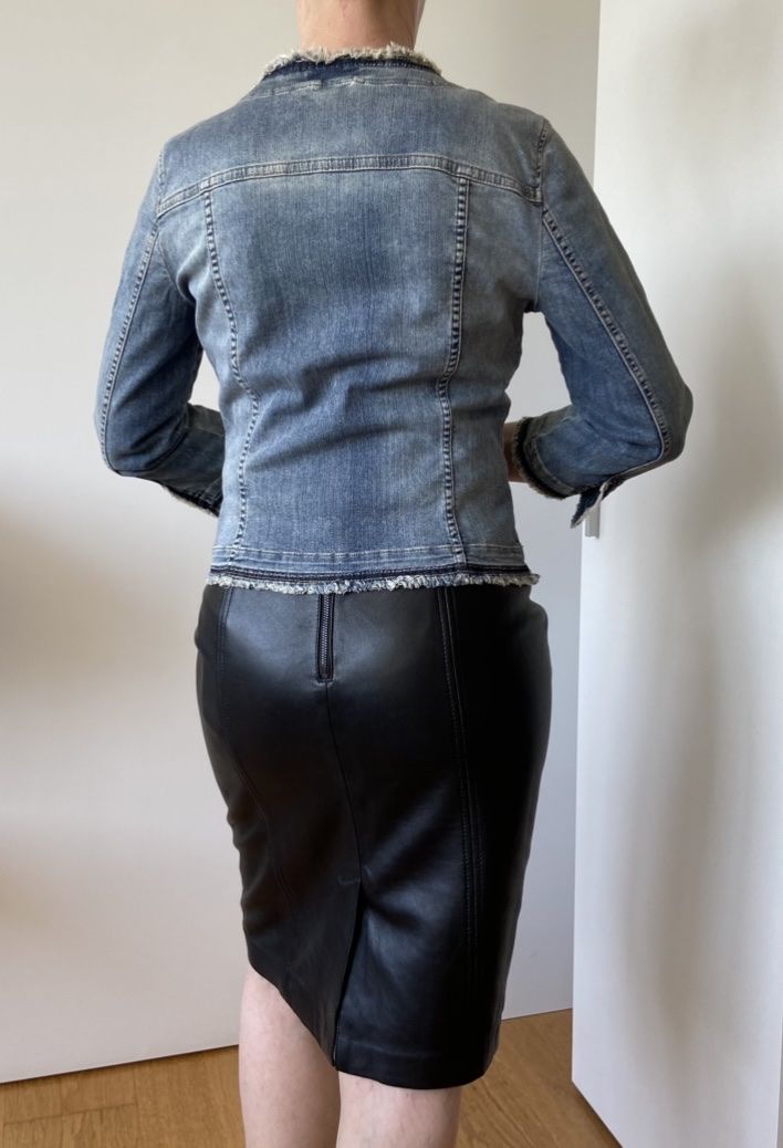 Comma Giacche: Comma Jeansjacke mit Perlen und Glitzersteinen – Nuovo (secondo la descrizione) da Zürich venduto da Sunset69 2