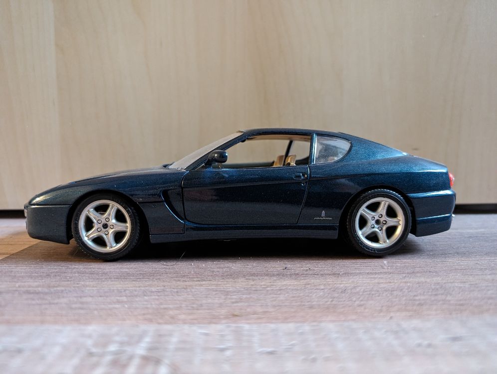 Burago 1/18 - Ferrari 456 GT 1992 Bleue, Miniature De Collection, Très Bon état