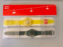 3 Swatch Uhren New Gent Swiss, DarkRebel, ScubaLibre lemon