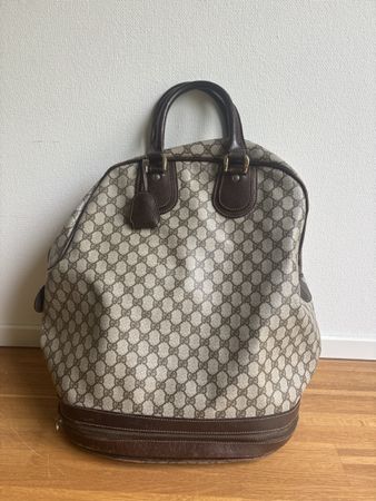 GUCCI Vintage Reisetasche GG Monogram Canvas Leder Braun