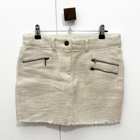 JENNYFER Mini Jupe Beige Style Tweed - Taille 36