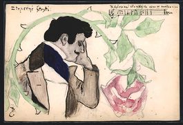 Künstler Handgemalt: Eleganter Herr mit