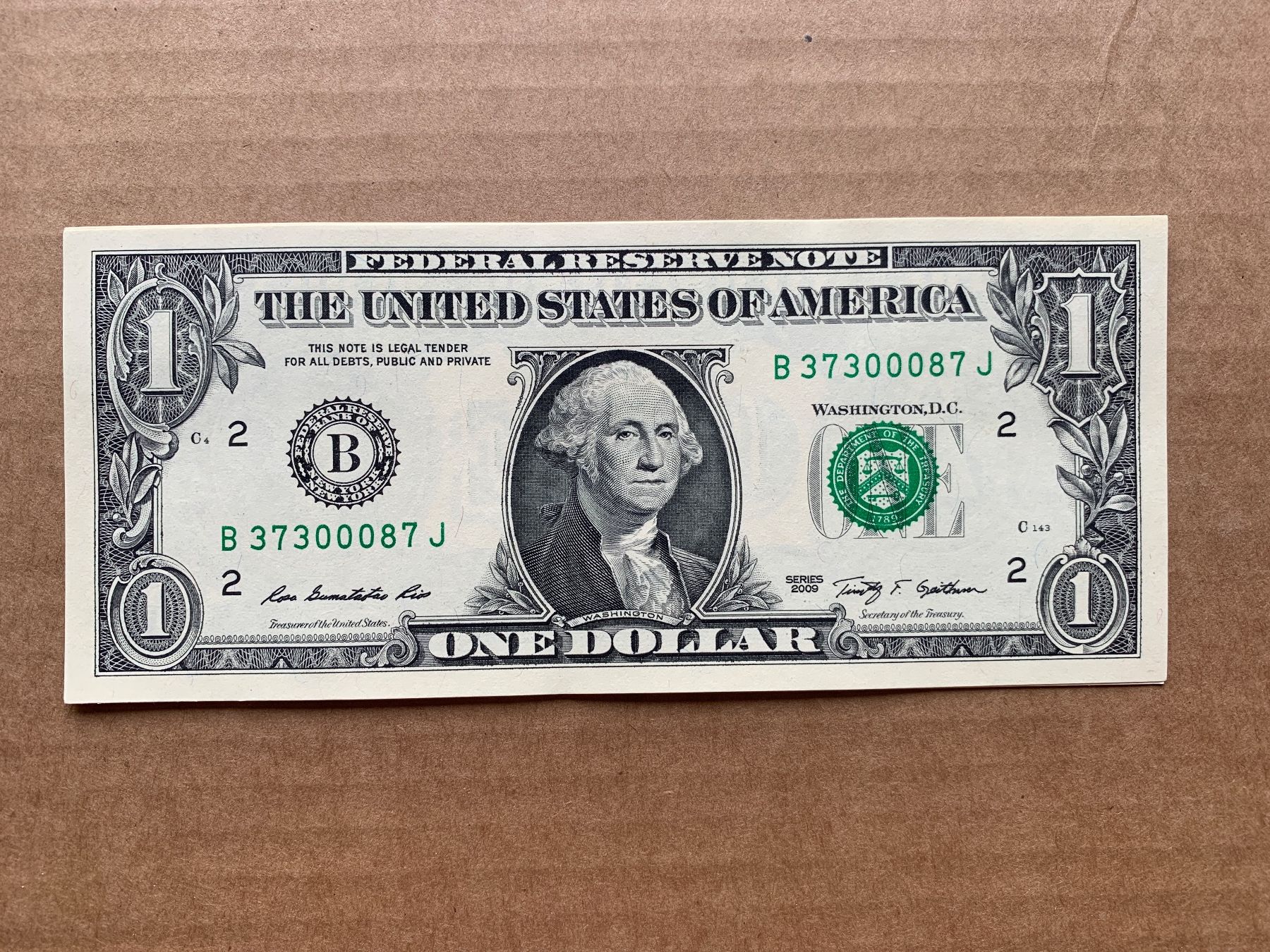 Banconote: U.S.A. 1$ Note 2009 - Stempelfrich – Usato da Le Lignon venduto da Trikles