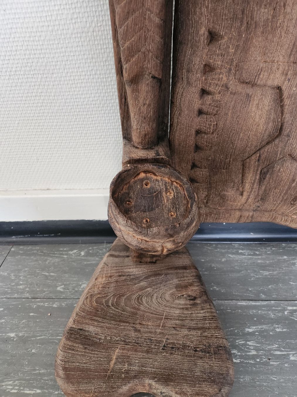 Statuette: Ethno Holzobjekt wohl Indonesien handgeschnitzt antik – Difettoso da Zürich venduto da BAENZERINO 3