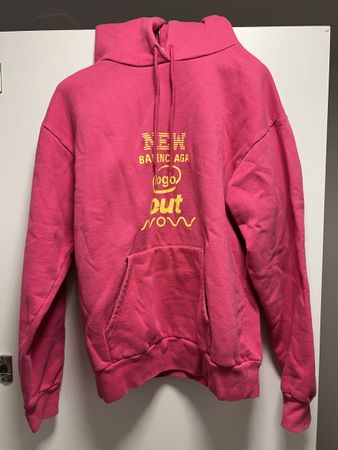 Balenciaga Pink Cotton Hoodie, Size M — Great Look!