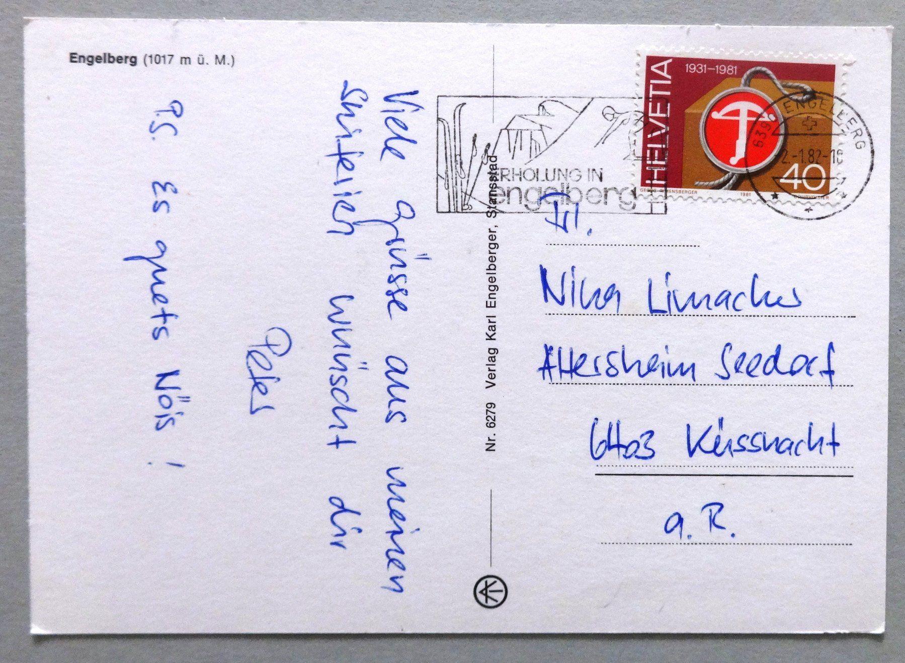 Cartoline postali: Engelberg (1017 m ü.M.) – Usato da Fétigny venduto da Billy2miny 1
