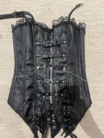 AB 1.- !!! - Schwarzes Gothic Korsett mit Spitze - Grösse M