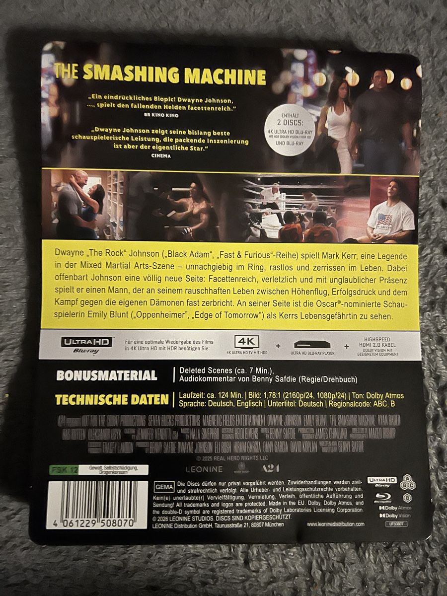 Tutti i DVDs: The Smashing Machine - Dwayne Johnson Steelbook 4K – Nuovo (secondo la descrizione) da Buckten venduto da Dominoluna 3