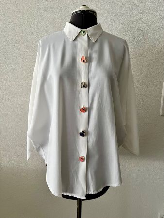 🤍 Tally Weijl Bluse ca.Gr. L mit speziellen Herzknöpfen ❤️