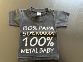 Schwarzes T-Shirt "Metal Baby" - witzig! Grösse 74