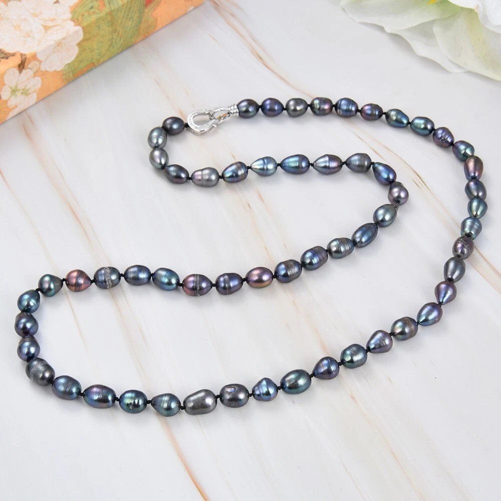 Ketten: Lua 90 cm schwarz Perlen Kette Collier Style Echt Perle Noir – Neu (gemäss Beschreibung) aus Prilly von ilyria73 5