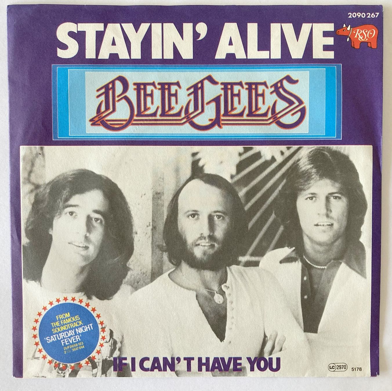 Schallplatten: BEE GEES - STAYIN' ALIVE – Gebraucht aus Bottens von hotter-than-hell