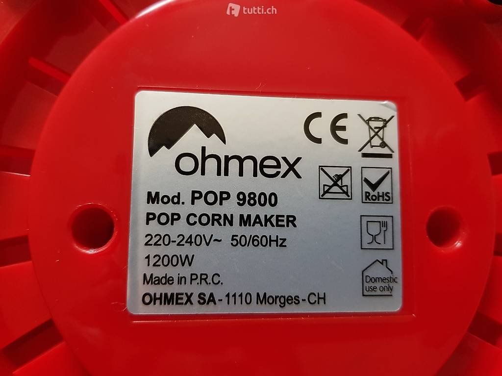 Ohmex Küchengeräte: Popcornmaschine – Gebraucht aus Wiler b. Seedorf von hugi83 3