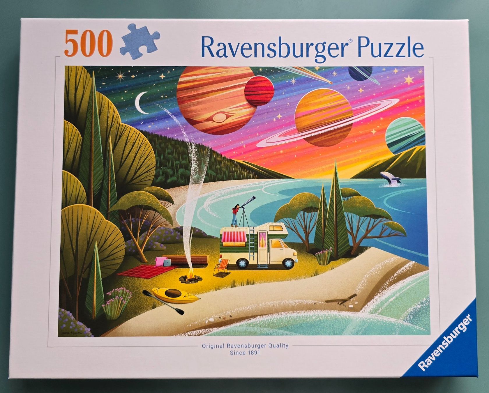 Ravensburger Puzzle: Puzzle  Camping unter dem Kosmos Ravensburger – Usato da Rheinau venduto da MakalekaAloha 1