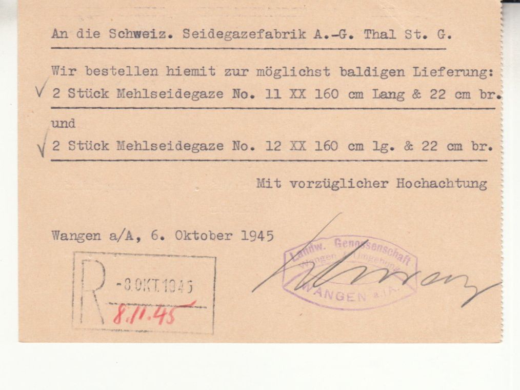 Tutti i francobolli: SGK PK 157y Wangen a/A - Thal – Usato da Bürglen TG venduto da StampGraf 1