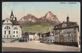 AK Schwyz, Hauptplatz, 1913