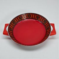 Plat à four en émail rouge, années 1960, Silit, Forêt-Noire