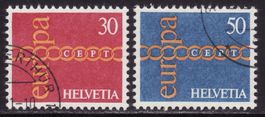 Satz SBK-Nr. 496-497 (Europa 1971) gestempelt