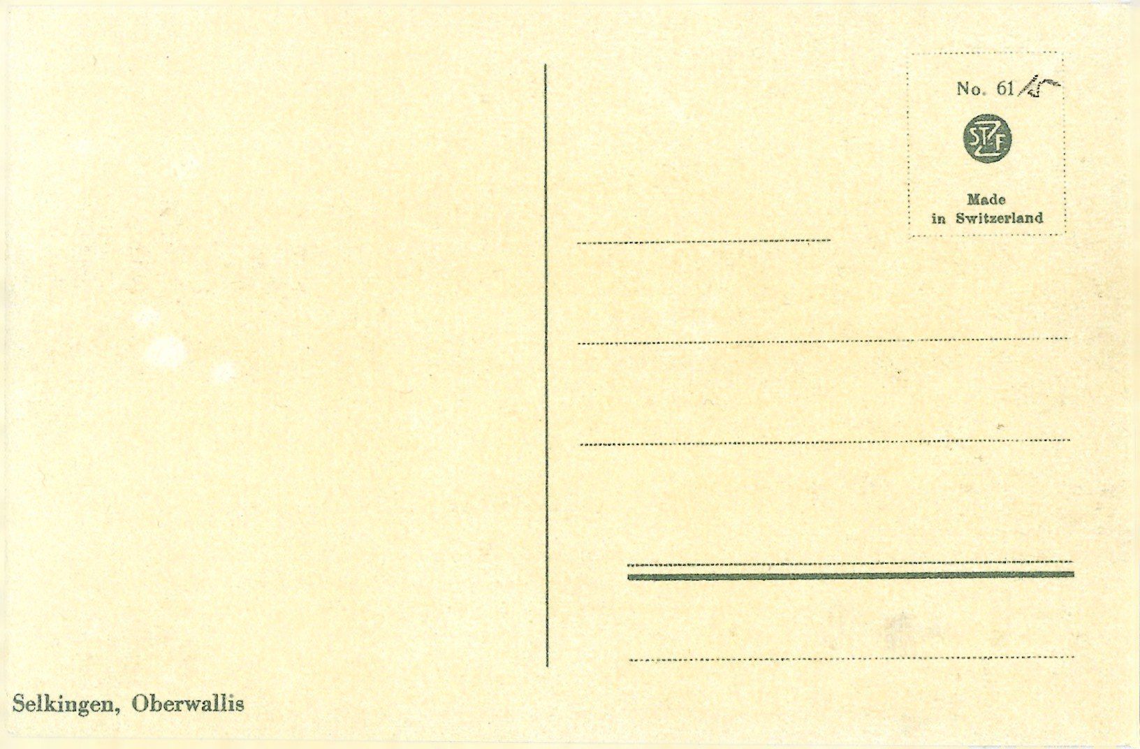 Cartoline postali: Selkingen,  Oberwallis – Usato da Bütschwil venduto da Jackson1A 1