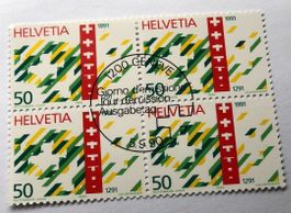 4 er Block Nr.809 mit Vollstempel Geneve