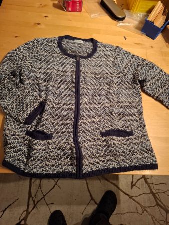 C&A Strickjacke, Gr. 48, blau/beige, Top Zustand!