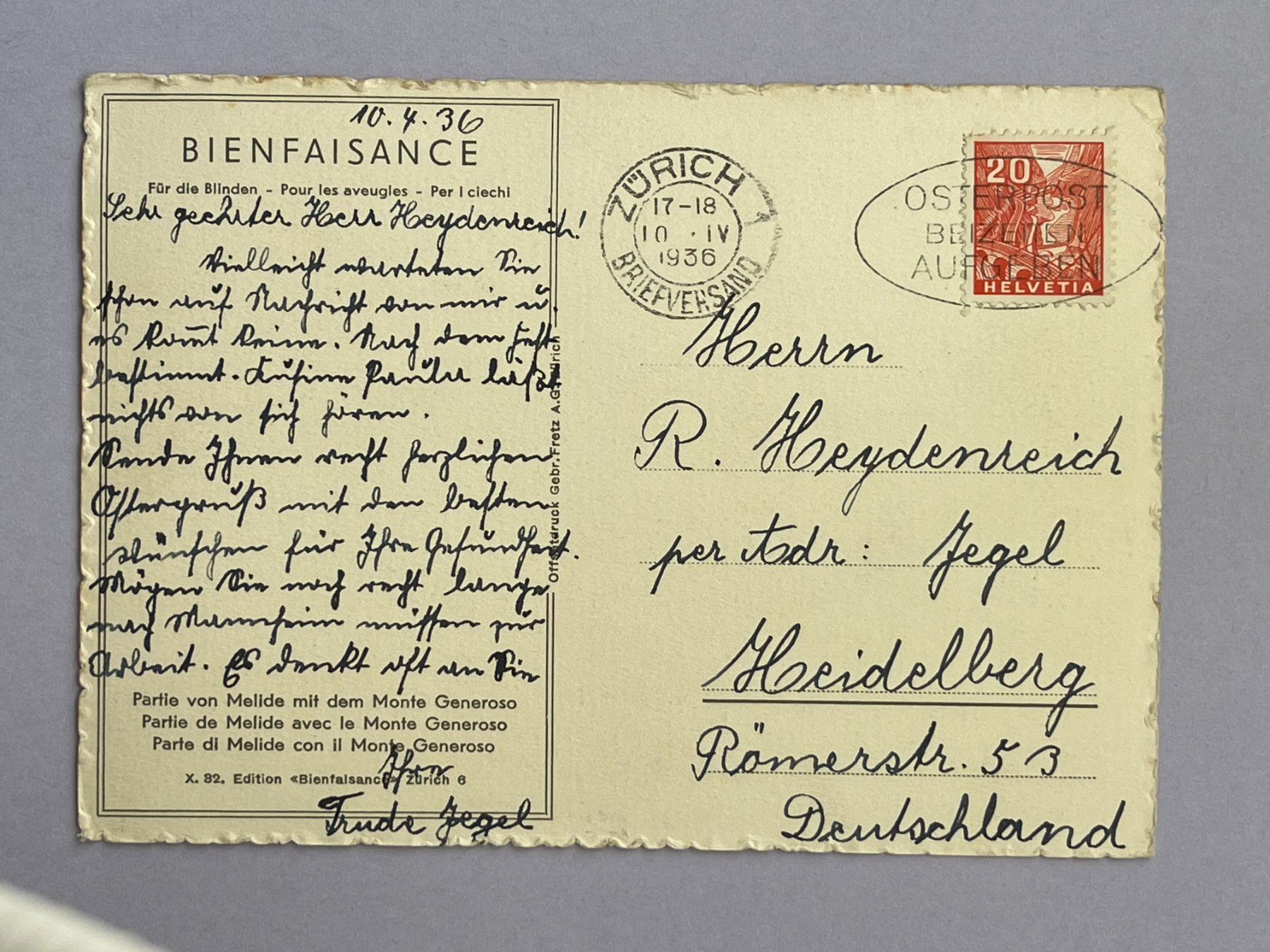 Cartoline postali: Künsterkarte - Melide – Usato da Steg VS venduto da _vinci_ 1
