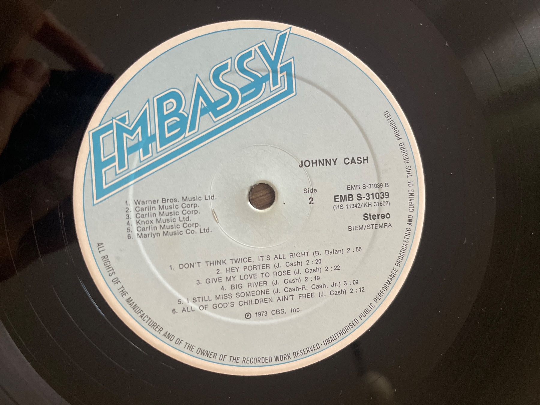 Dischi in vinile: A664/Johnny Cash Embassy – Usato da Frutigen venduto da Philippe_jsp 2