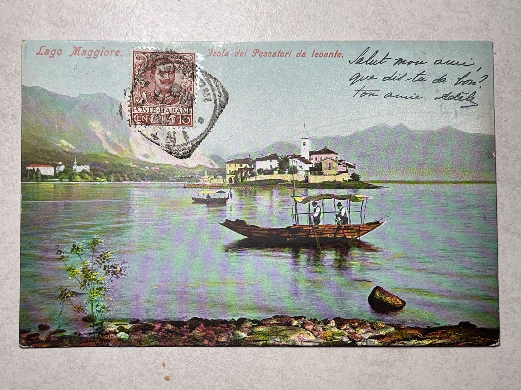 Cartoline postali: Alte Ansichtskarte Lago Maggiore, Insel, 1907 – Usato da Strengelbach venduto da Aschatan5
