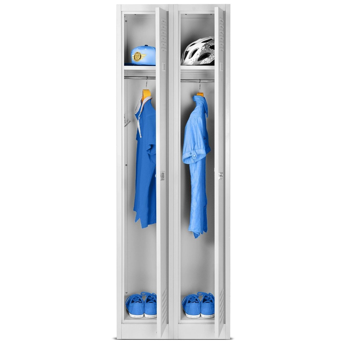 Schränke: Schliessfachschrank 2 Fächer - Grau/Grau – Neu und originalverpackt aus Wallenwil von toesstal-vertrieb 3