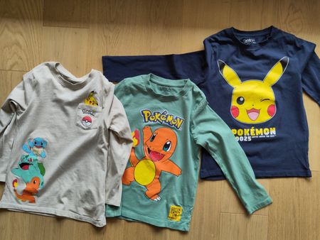 Lot 3 T-shirts Pokémon C&A Taille 128 cm 8 ans État neuf