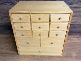 Holz-Apothekerschrank klein / Organizer-Box für Basteln